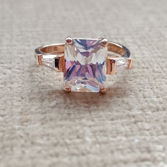 Gold Plated Silver Cubic Zirconia Ring - Picture 5 of 10